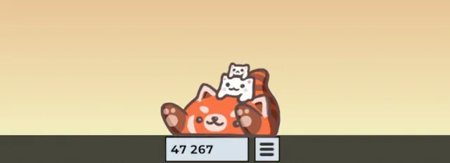 Bongo Cat wearing the Red Panda skin with a small companion cat on top